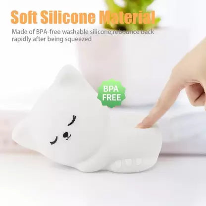 Sleeping Cat Night Light lamp for Kids Night Lamp (10.8 cm, White)