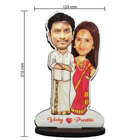Personalised caricature gift for couple with name