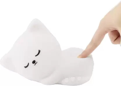 Sleeping Cat Night Light lamp for Kids Night Lamp (10.8 cm, White)
